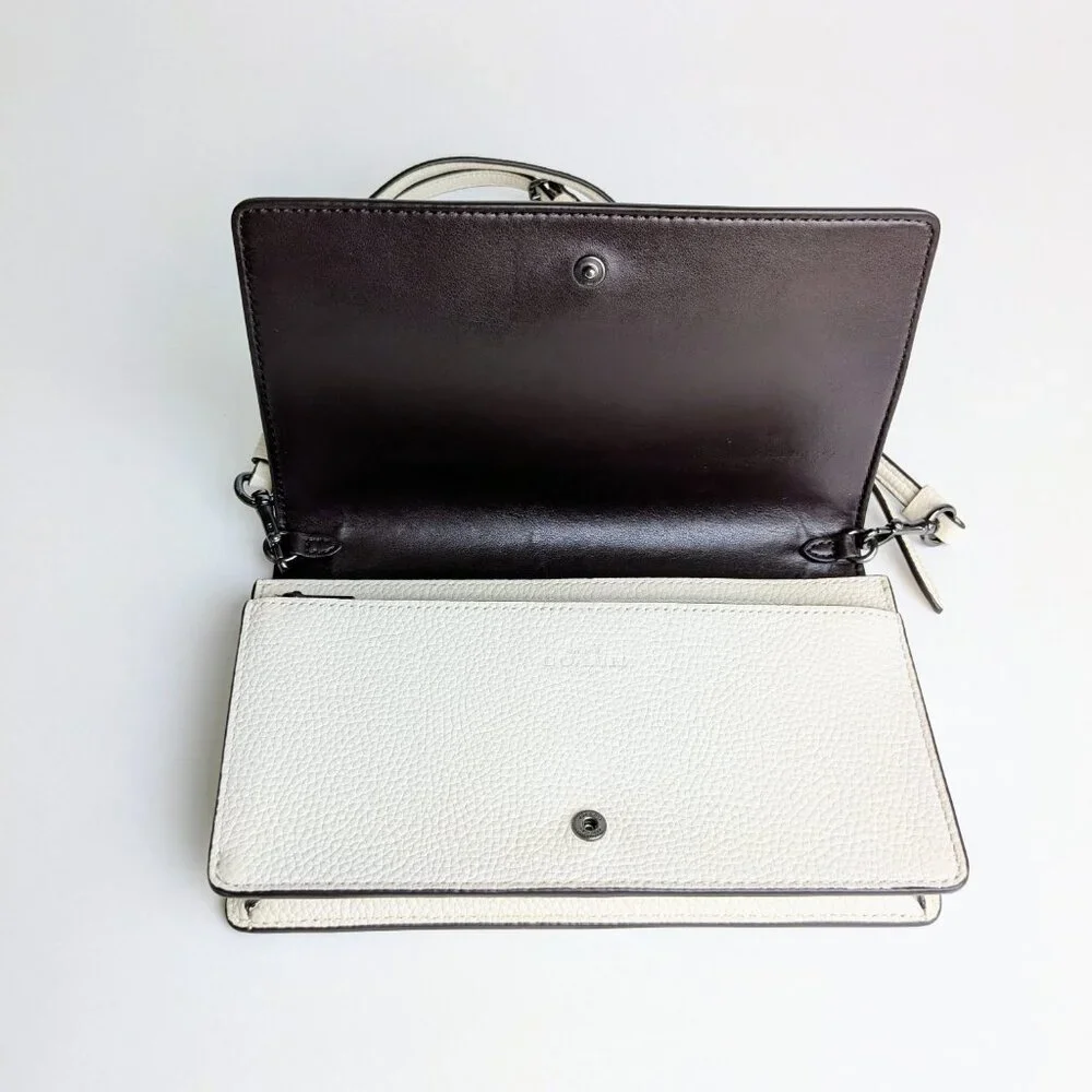 COACH Foldover Crossbody Clutch with Tea Rose